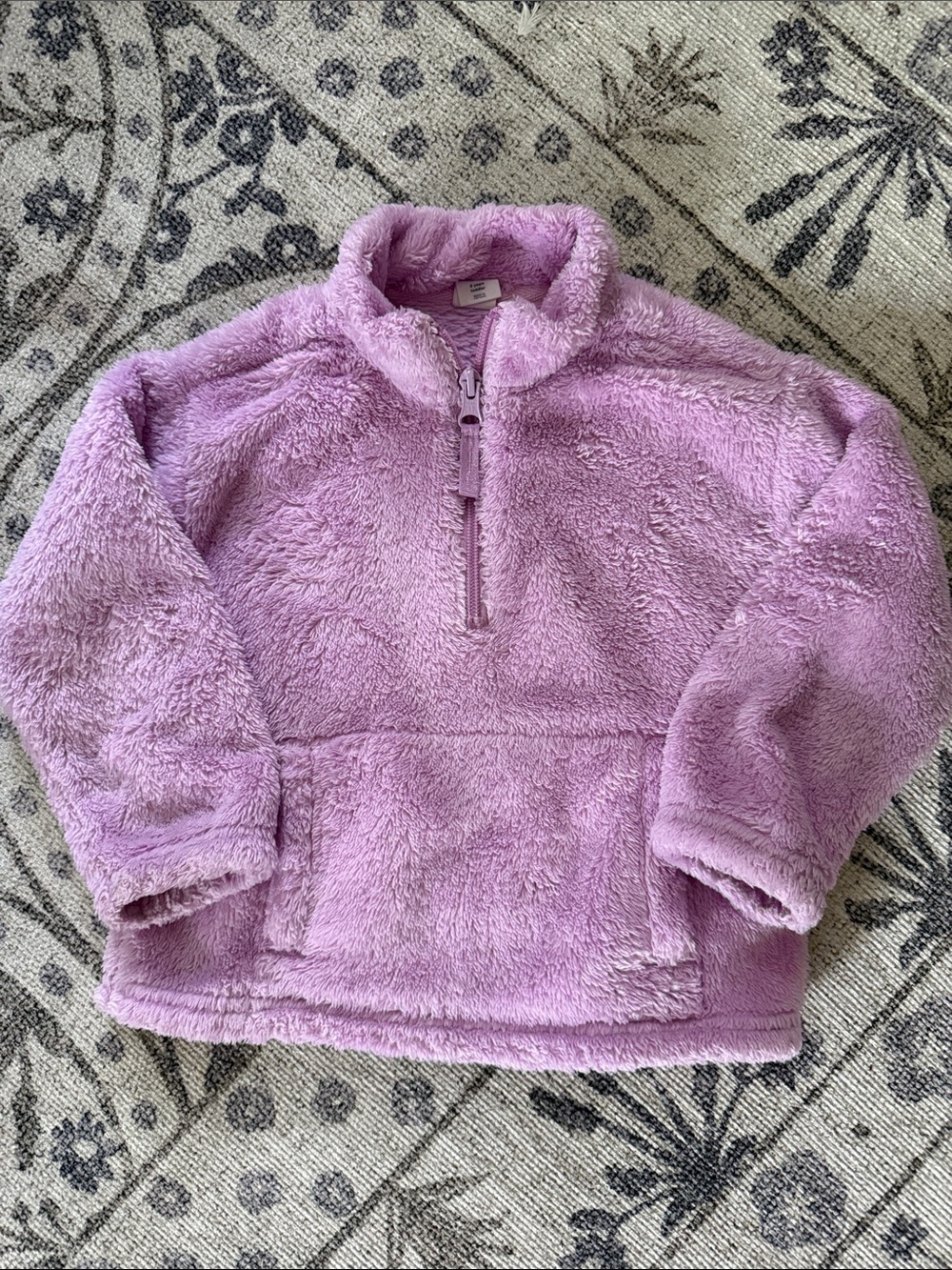 Kids Plush Half-Zip Pullover Jacket - Lilac